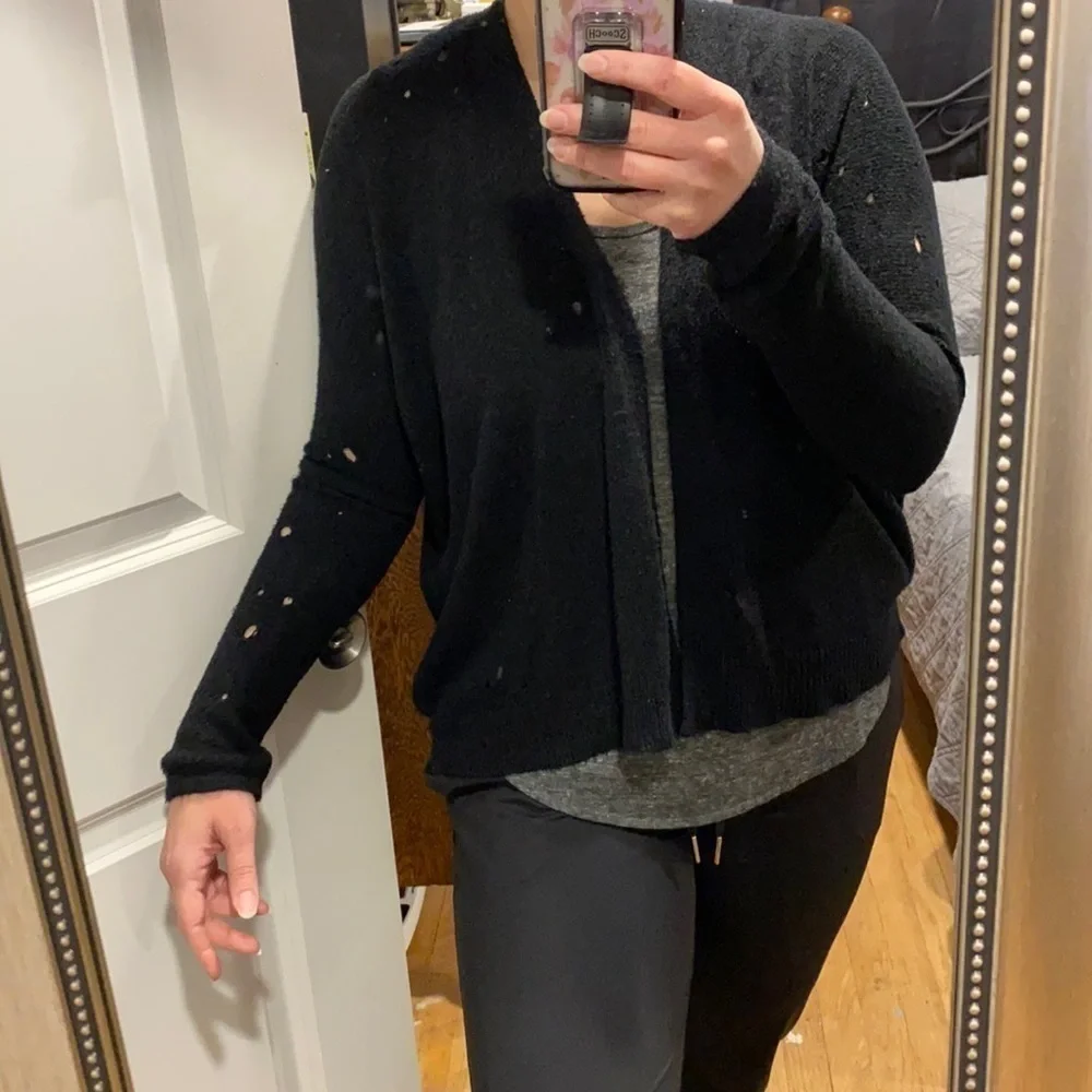 Express Distressed Oversized Holey Cardigan EUC